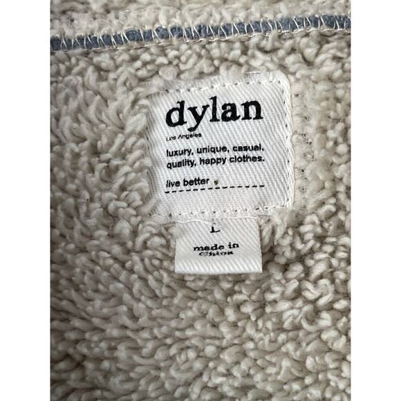 Anthropologie Dylon Sweatshirt Women’s Size large Sweater Pullover Gray Cozy Fur - Picture 3 of 6